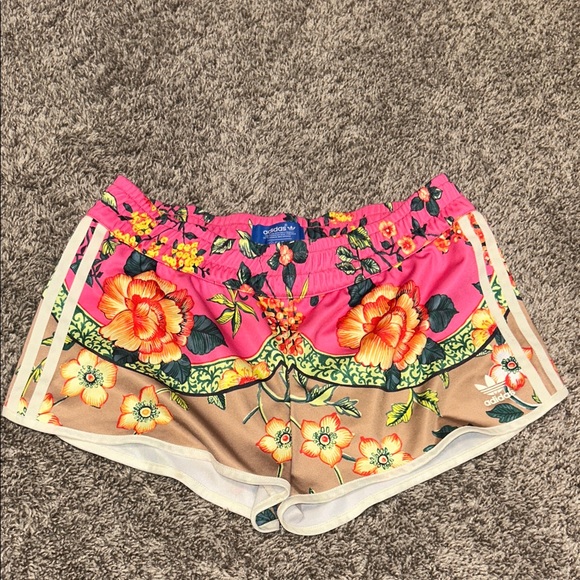 adidas Pants - Adidas x Farm Rio Firebird Jardineto Shorts Size Small